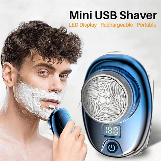 Electric Portable Shaver Mini Razor USB Rechargeable Beard Trimming Electric Shaver Cordless Razor Facial Grooming Kit For Men